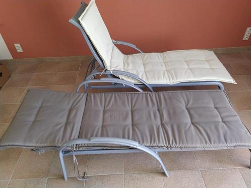 2 ligbedkussens, Tuin en Terras, Tuinmeubel-accessoires, Zo goed als nieuw, Ophalen