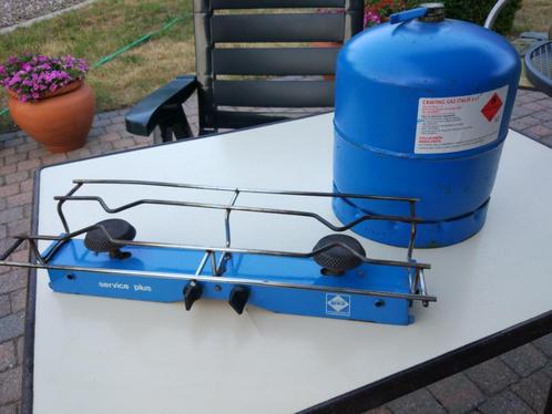 Campingmateriaal, 2 pit gasvuur, slaapzak, luchtmatras, Caravans en Kamperen, Kampeeraccessoires, Zo goed als nieuw, Ophalen of Verzenden