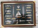Vintage  Ingelijste touwknopen met messing., Ophalen of Verzenden
