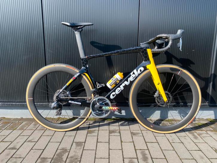 Carbon racefiets – teamkleur geel/zwart – SRAM RED maat 58 L, Fietsen en Brommers, Fietsen | Racefietsen, Zo goed als nieuw, Carbon