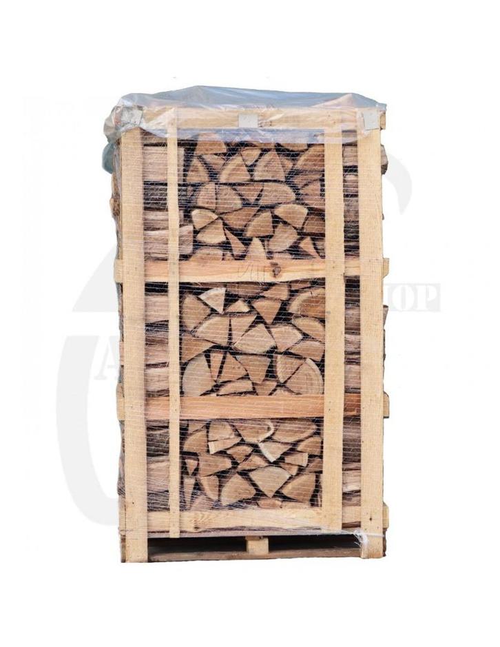 Ovengedroogd eik gekliefd hoge pallet, Tuin en Terras, Brandhout, Blokken, Eikenhout, Ophalen