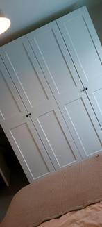 Kledingkast wit 4-deurs, Huis en Inrichting, Kasten | Kleerkasten, 200 cm of meer, Met hangruimte, 50 tot 75 cm, Zo goed als nieuw