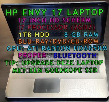 HP ENVY 17 Laptop - 17" HD - i7 - 8GB RAM - 1TB HDD - AZERTY