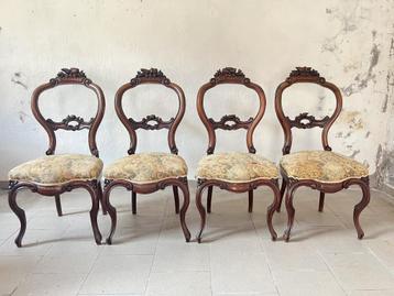 4 Decoratieve stoelen, antiek beschikbaar voor biedingen