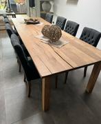 Landelijke eiken tafel 3m15 met 8 stoelen, Huis en Inrichting, Complete eetkamers, Ophalen of Verzenden, Zo goed als nieuw