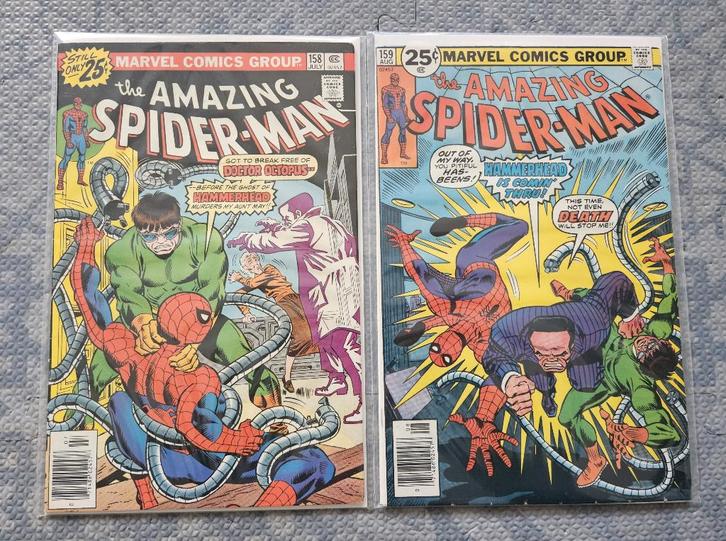 the Amazing Spider-Man (vol.1) #158 & 159 (1976) Doc Ock, Livres, BD | Comics, Utilisé, Plusieurs comics, Enlèvement ou Envoi