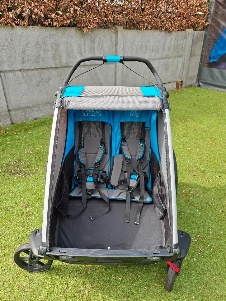Thule Chariot Sport double, Enfants & Bébés, Buggys, Comme neuf, Autres marques, Modèle duo, Protection de pluie, Dossier réglable