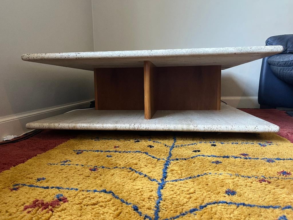 vierkante marmeren salontafel, Ophalen, Overige materialen, Gebruikt, Vierkant