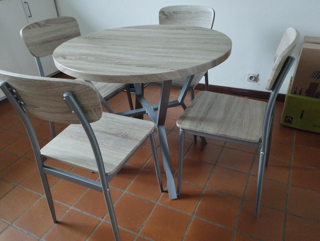 Table + 4 chaises, Maison & Meubles, Enlèvement, Comme neuf
