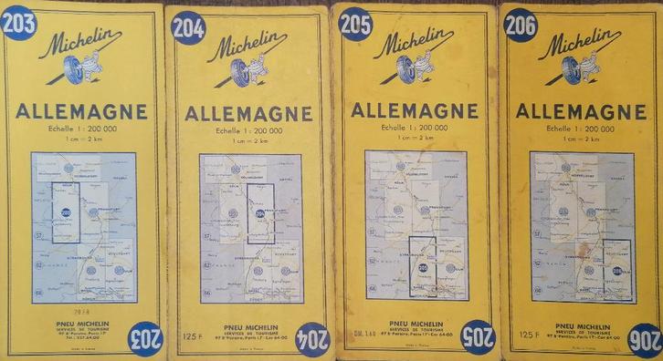 Wegenkaart met Michelin-banden Duitsland 1958, Boeken, Atlassen en Landkaarten, Gelezen, Landkaart, Duitsland, 1800 tot 2000, Verzenden