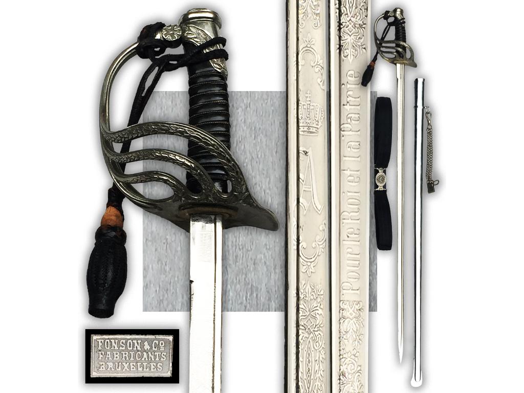 🚨RARE : Sabre Belge Gendarme officier Albert 1er ABL, Collections, Envoi, Armée de terre, Épée ou sabre