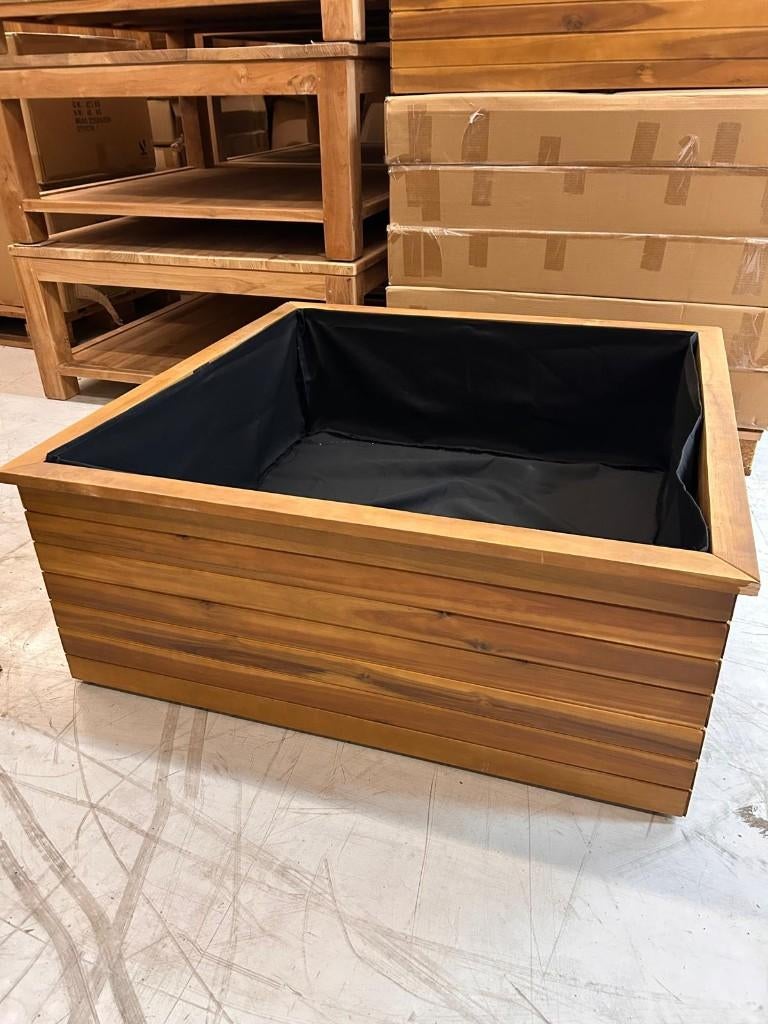 Teakhouten plantenbak 100 X 100 X 40, Ophalen, 50 tot 75 cm, Teakhout, Nieuw