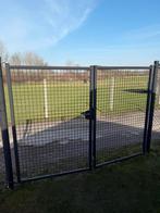 Dubbel Draaipoort zwart 250x180, 200 cm ou plus, Portail battant, Comme neuf, Fer