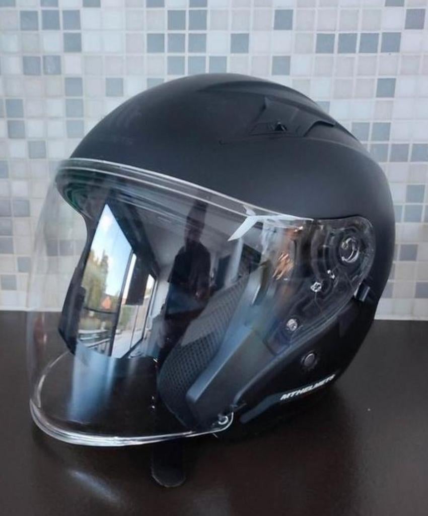 Helm Helmen Motorhelm brommerhelm scooterhelm, Motoren, Ophalen, L