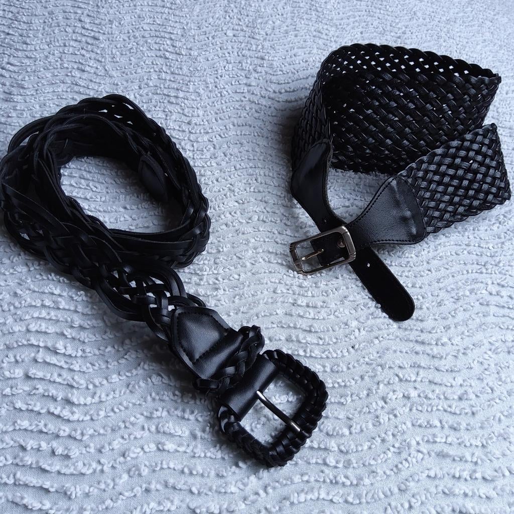 2 gevlochten, damesceinturen.100 % leer.(ook apart T.K.), Ophalen of Verzenden