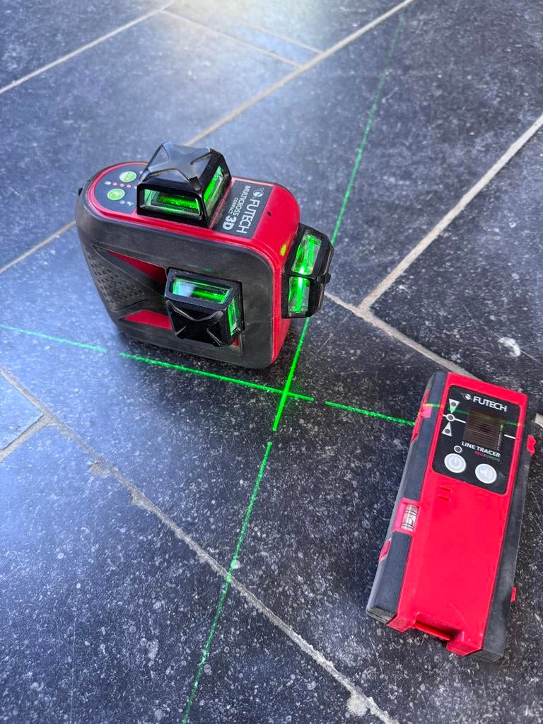 Futech MC3D compact groen bouwlaser, Doe-het-zelf en Bouw, Meetapparatuur, Ophalen, Zo goed als nieuw