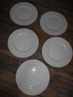 5 witte extra grote Borden / 32 cm., Huis en Inrichting, Keuken | Servies, Ophalen, Zo goed als nieuw, Effen, Bord(en)