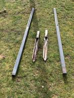 Nesling palen,paalankers schaduwdoek + bevestigingsmateriaal, Ophalen, Gebruikt