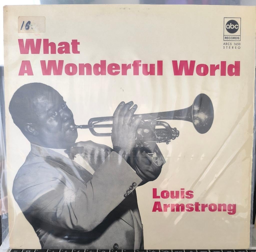 Louis Armstrong - what a wonderful world vinyl, Cd's en Dvd's, Vinyl | Jazz en Blues, Ophalen, 1960 tot 1980, Gebruikt, 12 inch