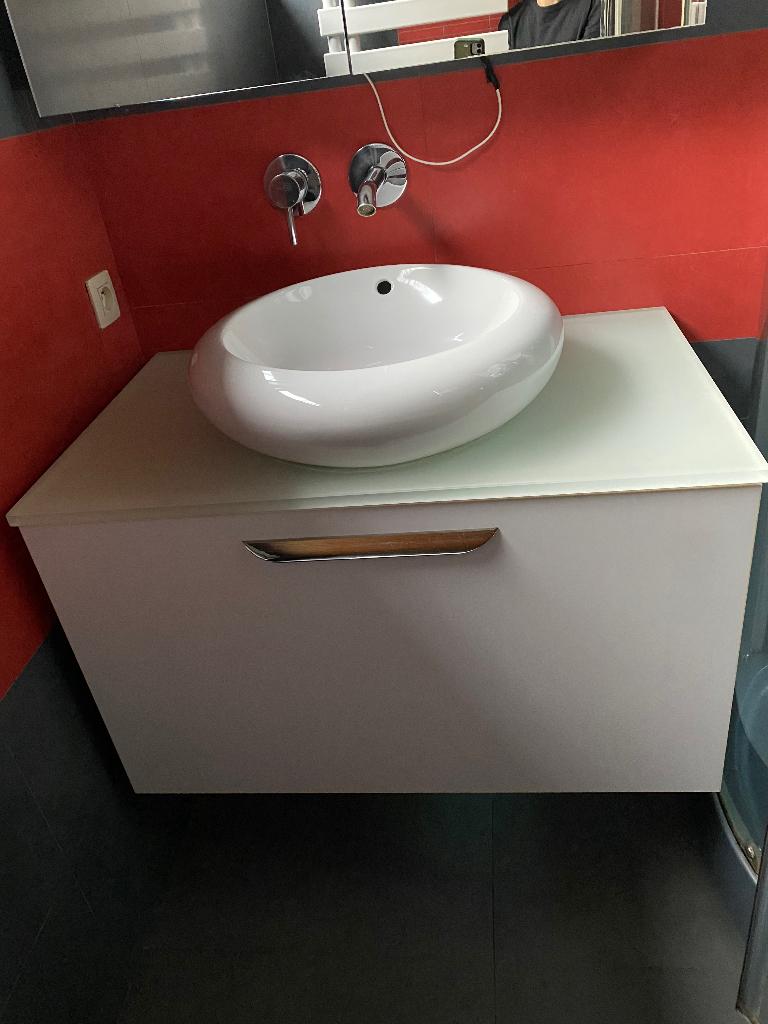 Meuble de salle de bains et vasque, Maison & Meubles, Moins de 100 cm, Meuble lavabo, Comme neuf, Enlèvement