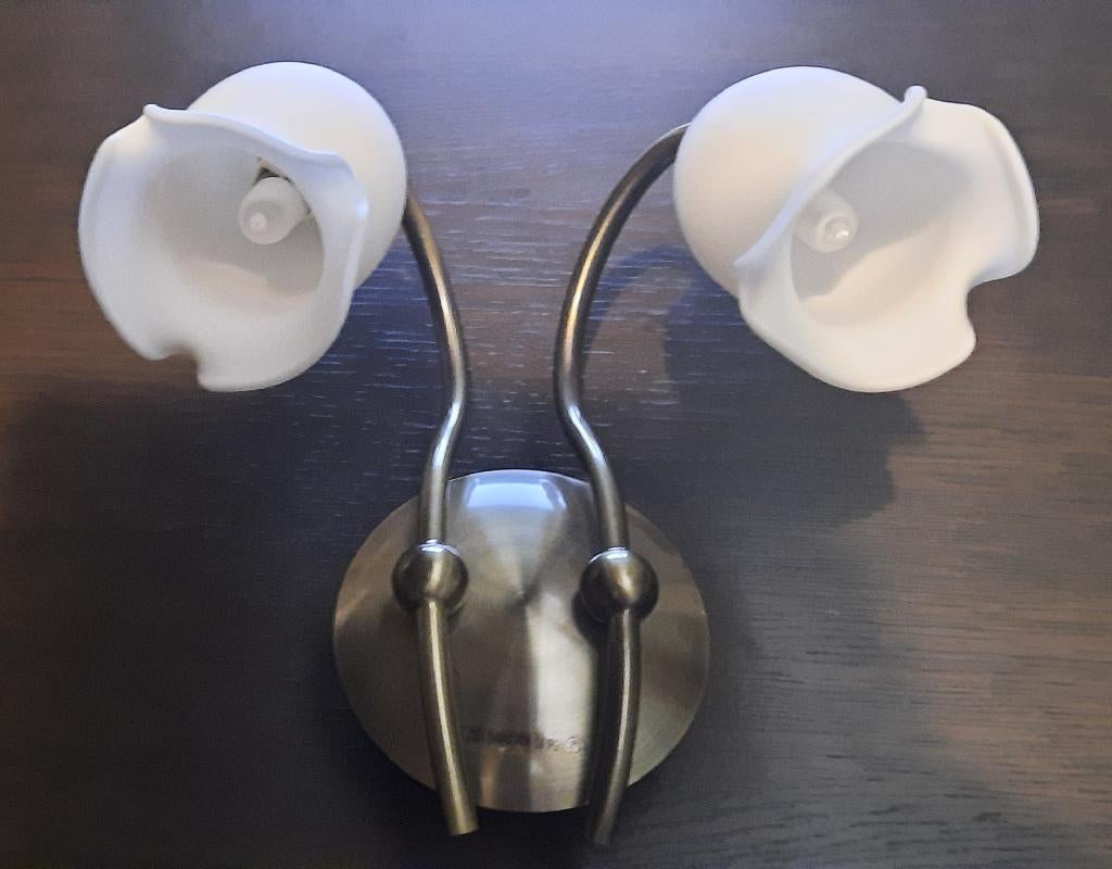 Lampe murale massive - abat-jour en forme de fleur, Enlèvement, Comme neuf, Verre, Vintage