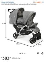 Dubbele buggy Chic 4 baby, Ophalen, Gebruikt, Kinderwagen of Buggy