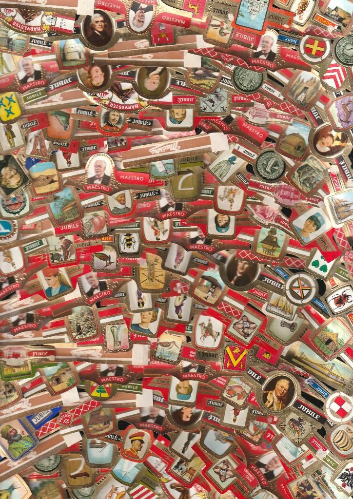 lot de 1000 très anciens bracelets à cigares de Varia,, Enlèvement ou Envoi, Utilisé, Bagues de cigare