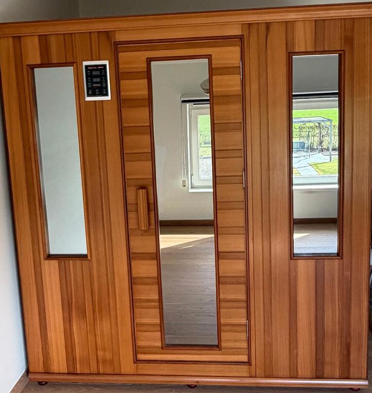 Infraroodsauna healthmate 4 à 6 personen, Sport en Fitness, Sauna, Gebruikt, Complete sauna, Infrarood, Ophalen
