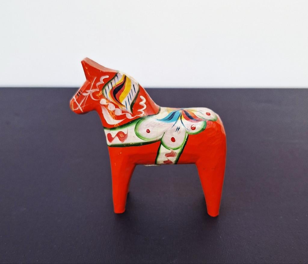 Handbeschilderd houten Dalapaard Zweden A. Olsson Nusnäs, Ophalen of Verzenden