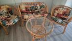 Vintage Bahama rotan meubelset met glazen salontafel, Ophalen