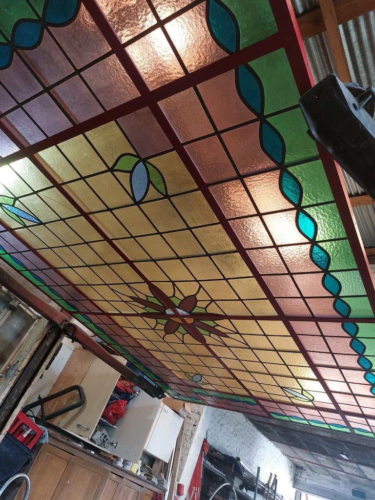 Plafond  vitrail des années 30, Antiquités & Art, Enlèvement