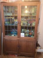 Eiken vitrinekast met groen glas in lood, Enlèvement, Verre