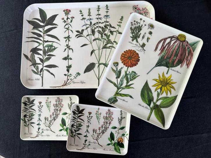 4 Dienbladeren / plateau’s Mebel italy, Ophalen of Verzenden, Gebruikt, Rechthoekig, Kunststof