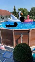 Intex zwembad met houtlook opzetwand, Gebruikt, Rond, Ophalen, 120 cm of meer