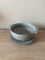 Vergiet keramiek grijs salt & pepper met onderbord, Ophalen, Keramiek
