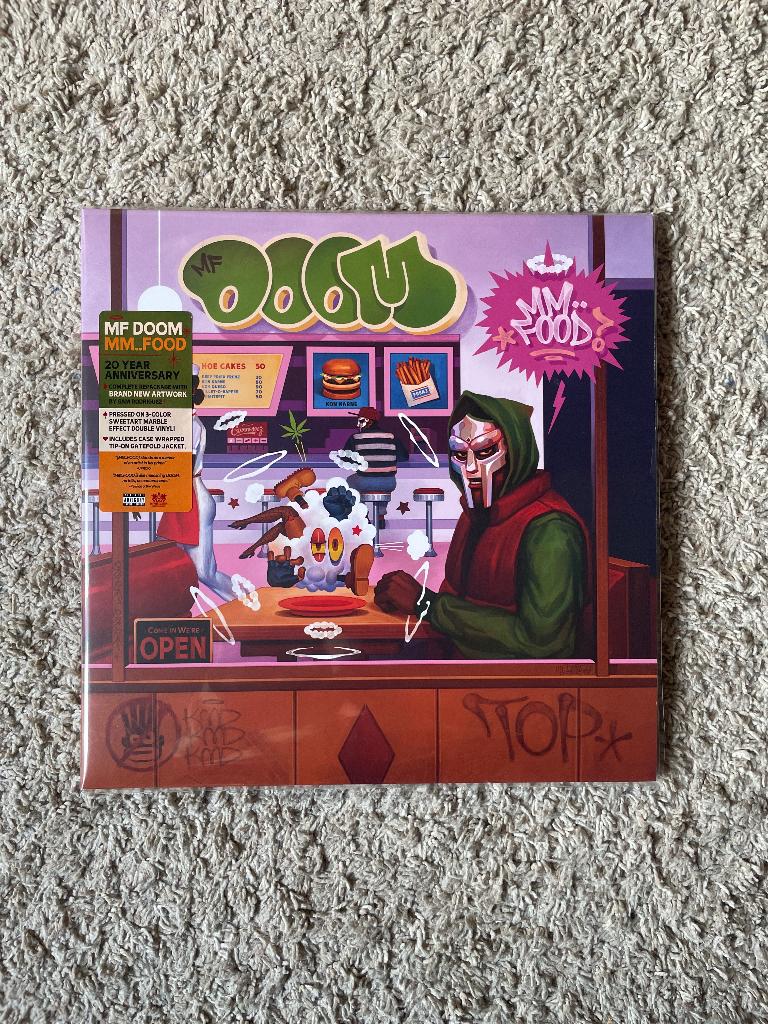 LP MF DOOM MM..FOOD 20 year ANNIVERSARY (met hype stickers), CD & DVD, Vinyles | Dance & House, Enlèvement, Comme neuf, 12 pouces