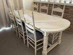 Tafel en 6 stoelen in eik, Ophalen, Gebruikt