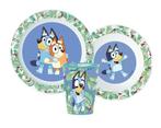 Bluey Kinderservies met Beker - Magnetron - 3 delig Eetsetje, Kinderen en Baby's, Ophalen of Verzenden, Nieuw