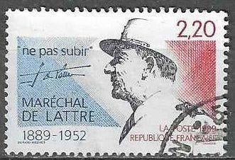 France 1989 - Yvert 2611 - Le Lattre de Tassigny (ST), Envoi, Affranchi