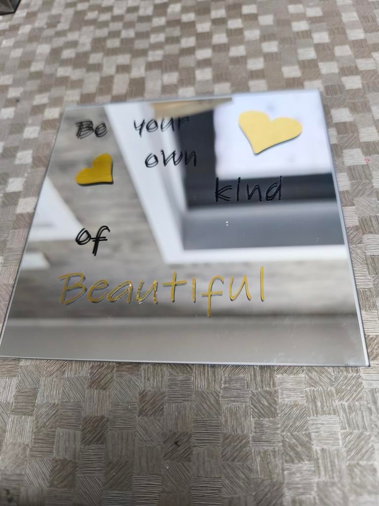 Spiegel met tekst, Ophalen of Verzenden