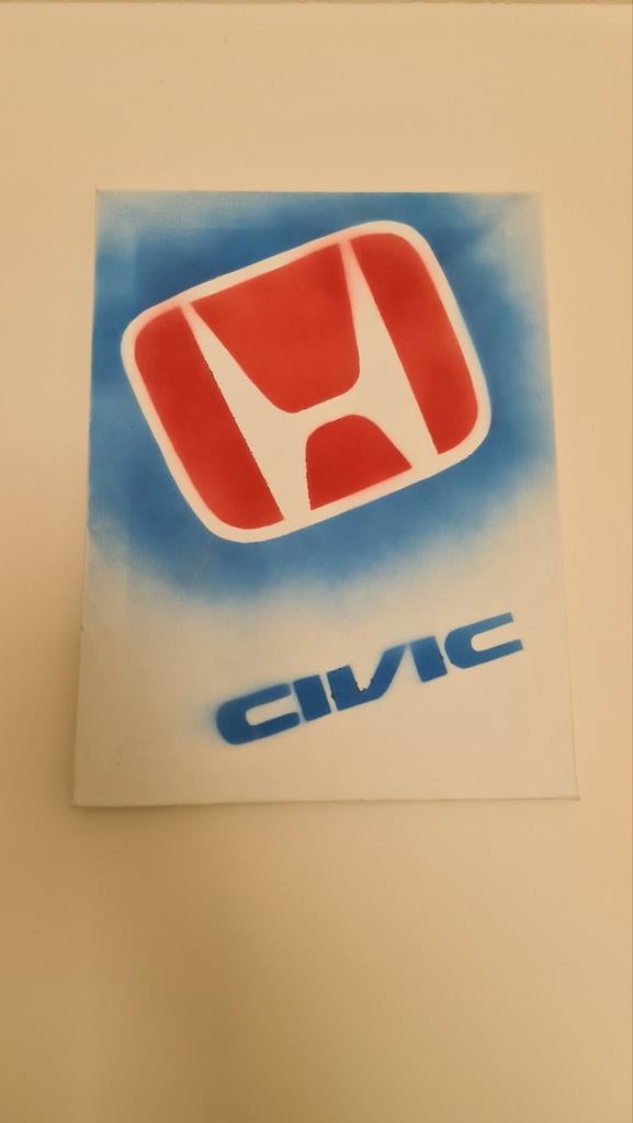 2x schilderij/canvas Honda Civic, Ophalen, Zo goed als nieuw, Schilderij