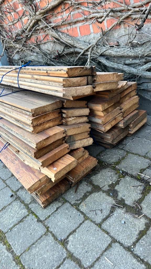 Traditionele dennen parket planken (ok staat), Doe-het-zelf en Bouw, Hout en Planken, Zo goed als nieuw, Beuken, Ophalen