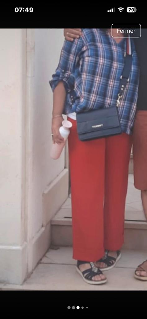 Jolie chemise/tunique à carreaux de Esprit manche 3/4, Ophalen of Verzenden, Zo goed als nieuw