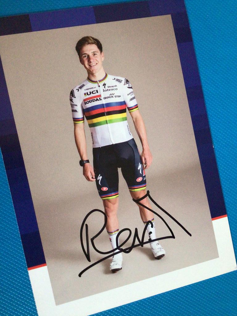 wielerkaart wk 2023 team quick step remco evenepoel signe, Verzenden, Zo goed als nieuw