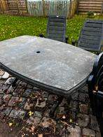 Tuintafel met 4 stoelen, Ophalen, Gebruikt, Vierkant, Plastic