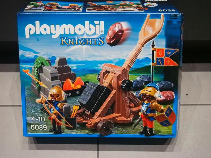 Playmobil set 6039 Katapult van de Leeuwenridders nieuwstaat, Kinderen en Baby's, Speelgoed | Playmobil, Zo goed als nieuw, Complete set