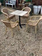 Bistrotafel en 4 stoelen, Ophalen, Zo goed als nieuw