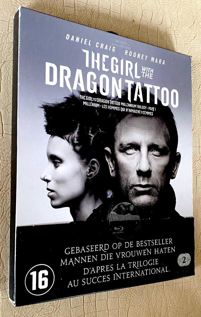 THE GIRL WITH THE DRAGON TATOO (Met Ondertitels NL) 2 Bluray, Cd's en Dvd's, Blu-ray, Gebruikt, Thrillers en Misdaad, Boxset, Ophalen of Verzenden