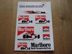 Vintage Stickers Honda F1 Marlboro McLaren WCT info Kaart, Verzamelen, Ophalen of Verzenden, Nieuw, Formule 1