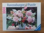 Puzzle 1000 pièces - Ravensburger - bouquet de pivoines, Comme neuf, 500 à 1500 pièces, Puzzle, Enlèvement